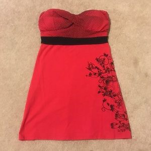 Strapless red Fox dress